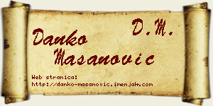 Danko Mašanović vizit kartica